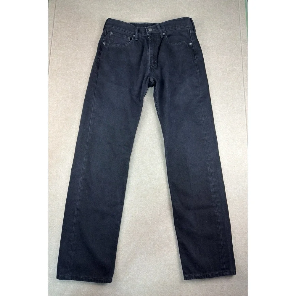 Levi’s 505 Men’s Jeans 32x34 Faded Black Denim‎ Mid Rise Straight Leg Dark Wash